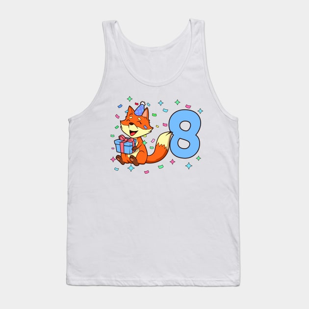 I am 8 with fox - boy birthday 8 years old Tank Top by Modern Medieval Design